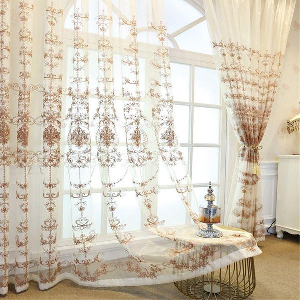 

curtain & drapes dk embroidery screen sheer curtains for living room bedroom windows european tulle voile door panels
