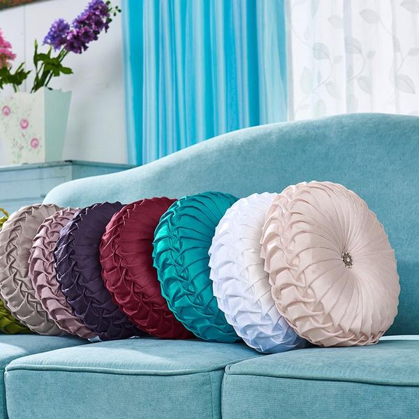 

cushion/decorative pillow 3d handmade diamond round home decor white ivory pink flowers cushion decoration 35x35cm with filling