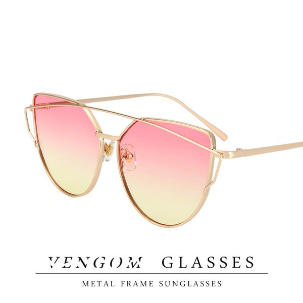 

vengom retro ladies sunglasses metal frame cat eye, White;black