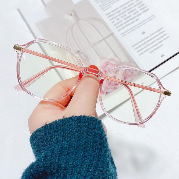 

fashion sunglasses frames 16007 women anti blue light eyewear retro myopia eyeglasses frame trend optical computer transparent eye glasses, Black