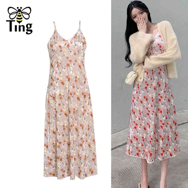 

vintage floral print velvet midi dress strap summer flower velour dresses clubwear street chic vestido elbise 210513, Black;gray