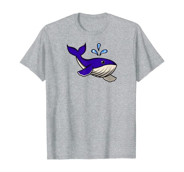 

humpback whale cartoon - marine life ocean lover gift t-shirt, White;black