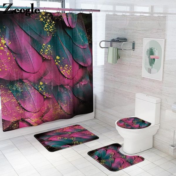 

microfiber bathroom carpet bath mat set flannel shower curtain home decor toilet u-shaped rug anti-slip floor mats