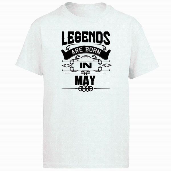 

men's t-shirts men legends are in may funny birthday gift printed t-shirt boy novelty cotton short sleeve t shirt clothing, White;black