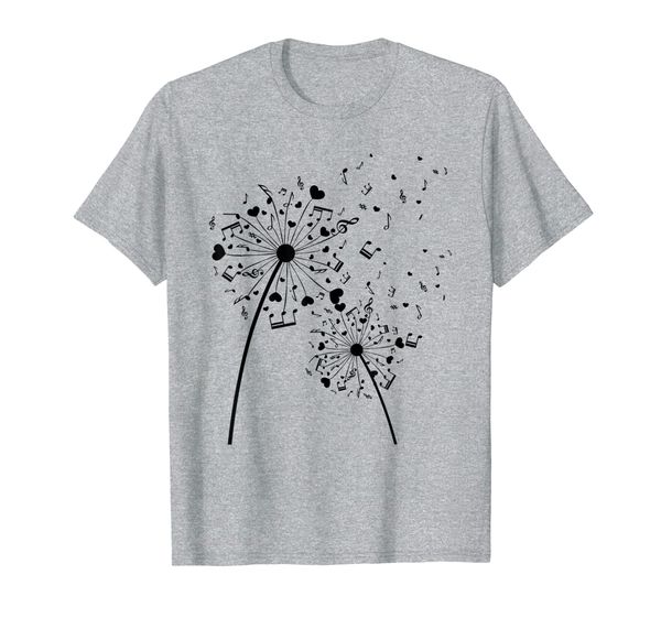 

dandelion music notes music lover musician gifts t-shirt, White;black
