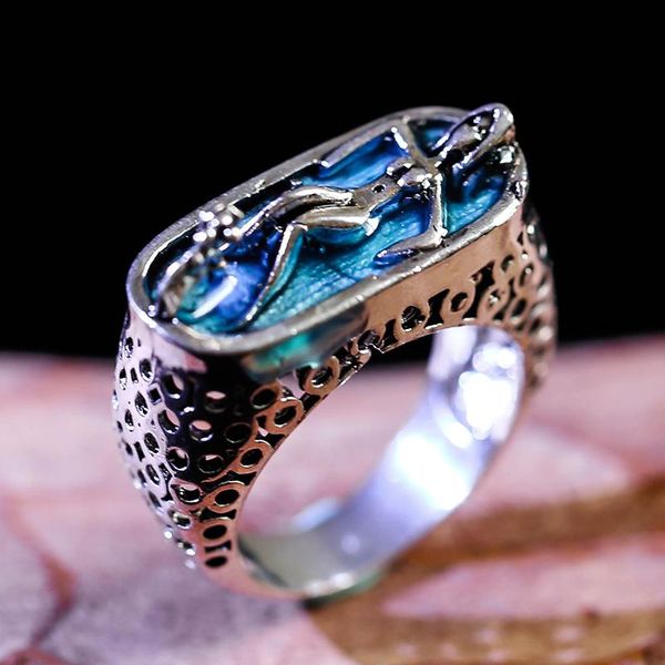 

cluster rings bohemia personality beauty vintage bathtub bathing ring punk black gothic hollow out for women fashion jewelry gift, Golden;silver