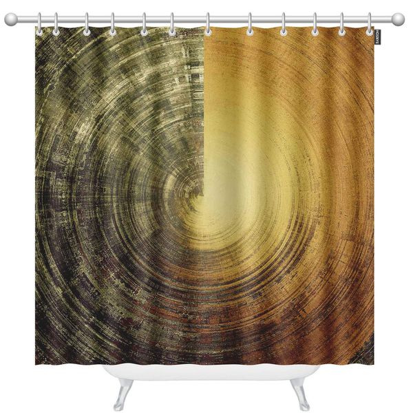 

spherical golden shower curtainkids grunge texture with scratches, stains yellow (beige),brown,gray,green polyester stall