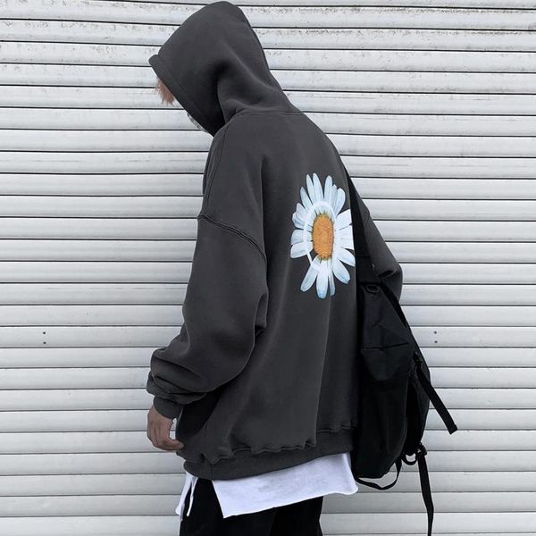 

men's hoodies & sweatshirts men 2021 winter loose hooded mens harajuku thicken warm coat male oversize pullovers sweatshirt, Black
