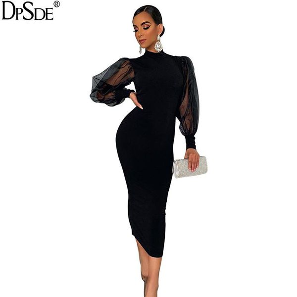 

casual dresses dpsde 2021 spring fashion high street style long sleeve lace round neck pure color mid, Black;gray