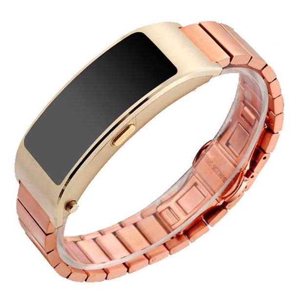 

watch bands beautiful strap rose gold belt 16mm stainless steel band for huawei b3, Black;brown