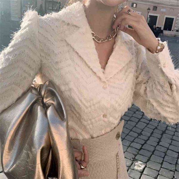 

spring elegant notched collar women tassels blouses fashion single-breasted female office ol chic shirts blusas 210519, White