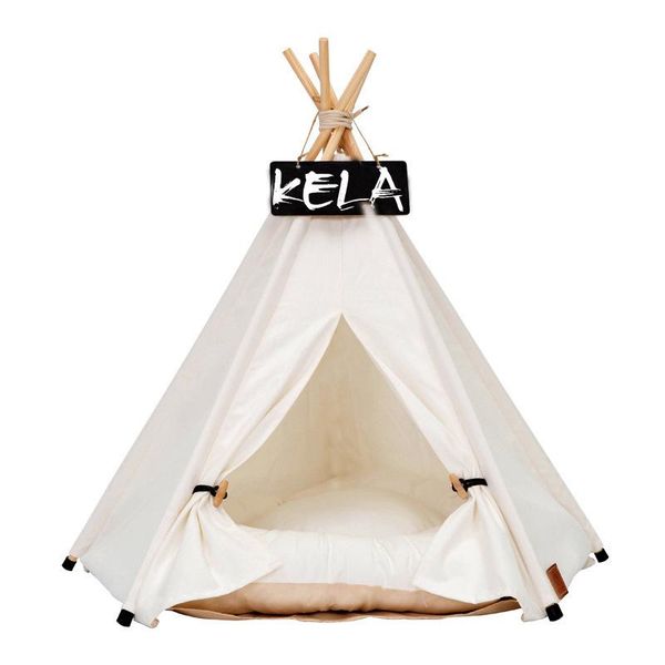 

pet tent house cat bed portable teepee with thick cusion avaliable for dog puppy excursion outdoor indoor small animals beds & furniture