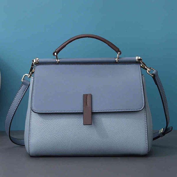 

leather women's bag 2021 new fashion messenger shoulder bag hand leather princess bag 0501