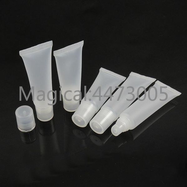 

10-15ml transparent frosted plastic soft hose tube for lipgloss, portable empty squeezable lip paint oil refillable bottle storage bottles &