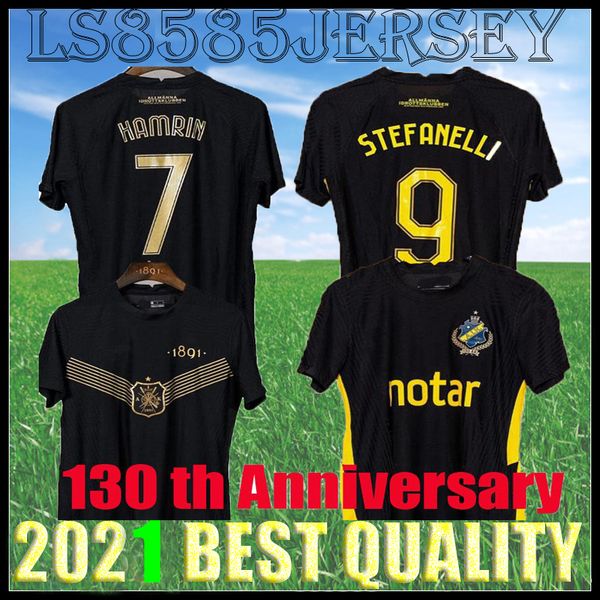 

2021 2022 aik 130th anniversary soccer jersey home shirt black golden papagiannopoulos rogic larsson tihi 21 22 fotboll 130 years black unif