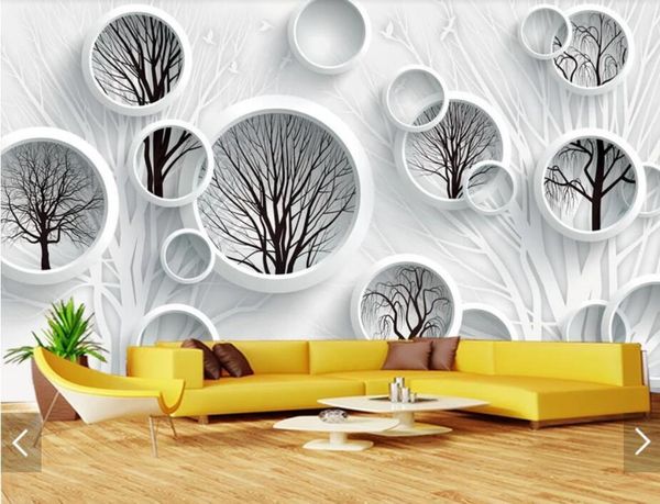 

wallpapers black white abstract tree circle view wall papers for walls 3 d mural wallpaper bedroom tv backdrop contact paper