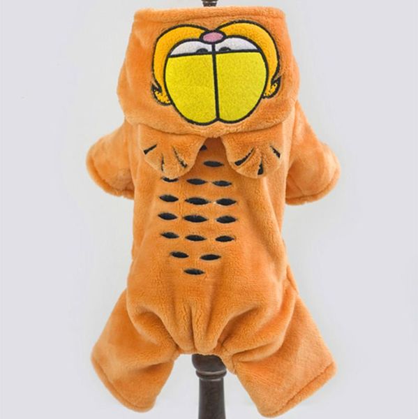 

pet dog clothes warm autumn and winter hooded four-legged pajamas plus fleece, luxurious for small medium teddy pets apparel