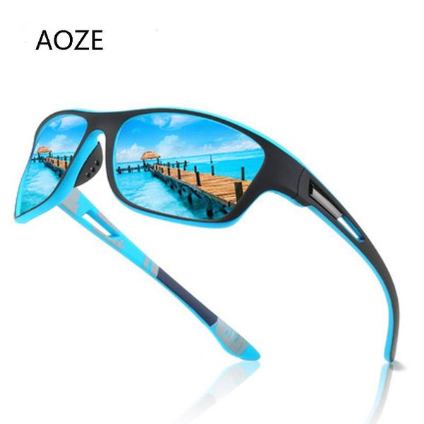 

sunglasses aoze 2021 fishing uv protection glasses men's women outdoor sports polarized colorful film series dust mirror, White;black