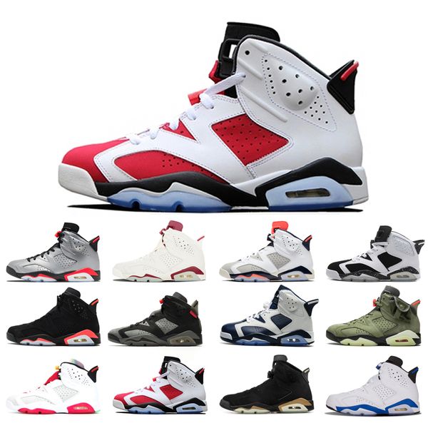 

original basketball shoes 6s for man red oreo alternate black cat carmine hare infrared marron olympic tinker comfortable flat shoe size 40-
