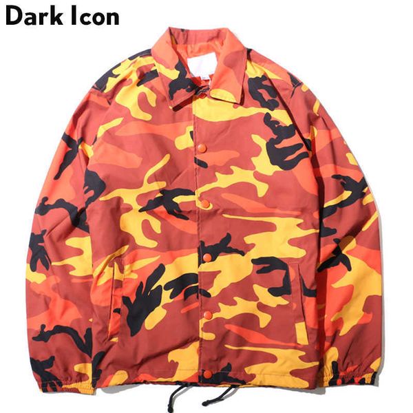 

camouflage turn-down collar men's jacket autumn thin style multy camo jackets men 8 colors 210603, Black;brown