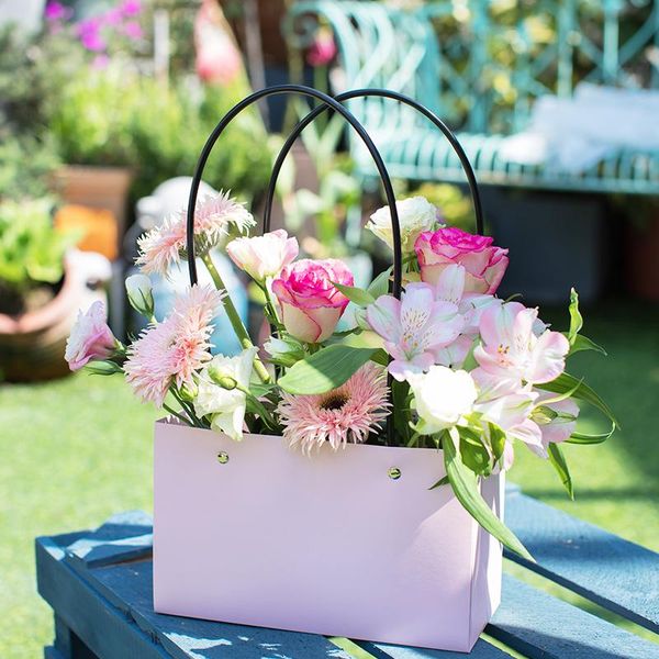 

gift wrap 10pcs flower arrangement box 22x10x13cm hand paper basket rectangular kraft packing