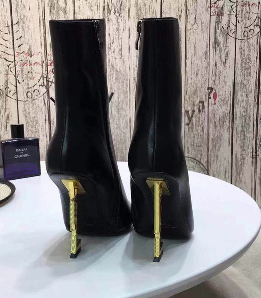 

4s fashion women high-heel boots designer lady catwalk canvas shoes ankle winter stiletto casua boot go, Black