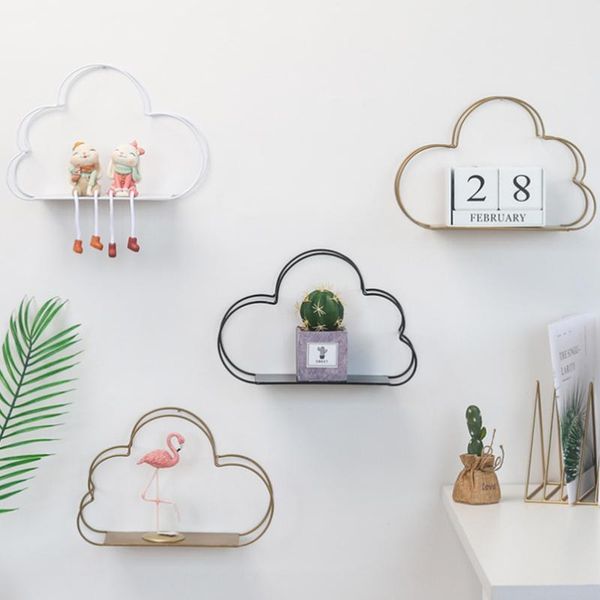 

other home decor nordic style wrought iron wall mounted storage shelf cloud shape hanging rack decoration for living room