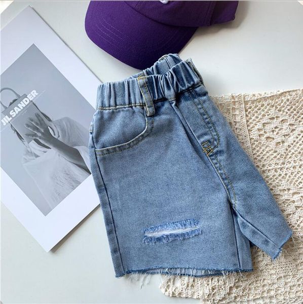

style girls denim holes shorts summer cotton fashion kids 1-6 years ye442, Black