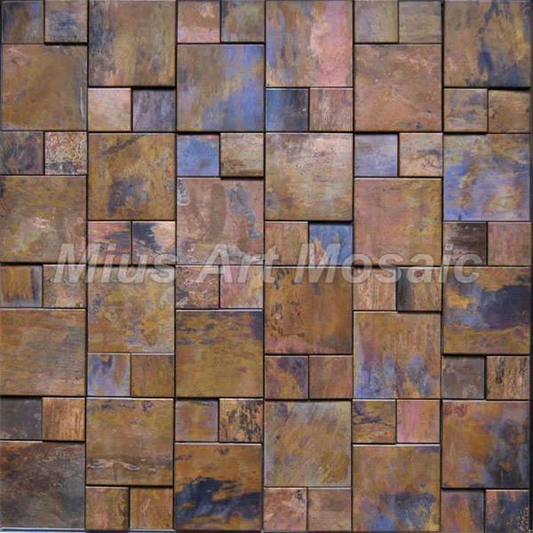 

wallpapers fashion style 3d copper metal mosaic tile