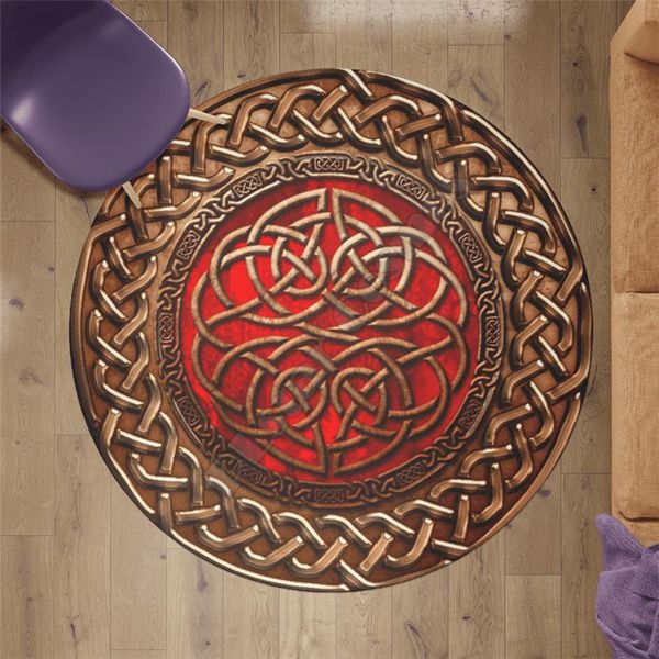 

carpets viking circle rug round anti-skid area floor mat 3d printed non-slip dining room living soft bedroom carpet 03