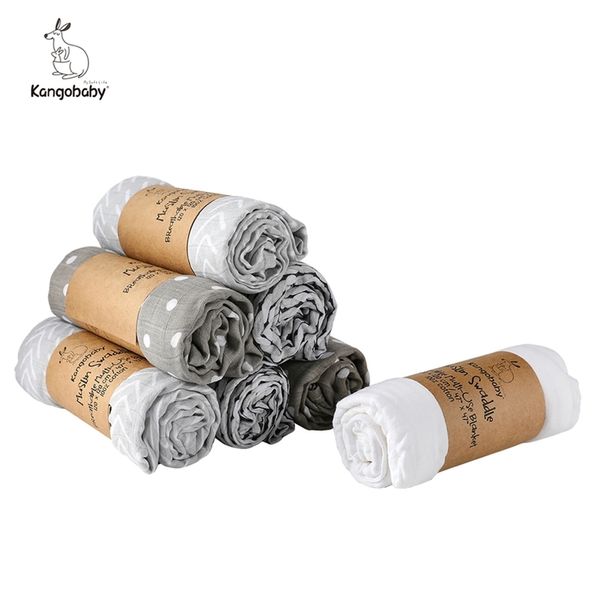 

kangobaby 2-pcs #100% cotton# flannel soft borns blankets muslin diapers baby swaddle 210927