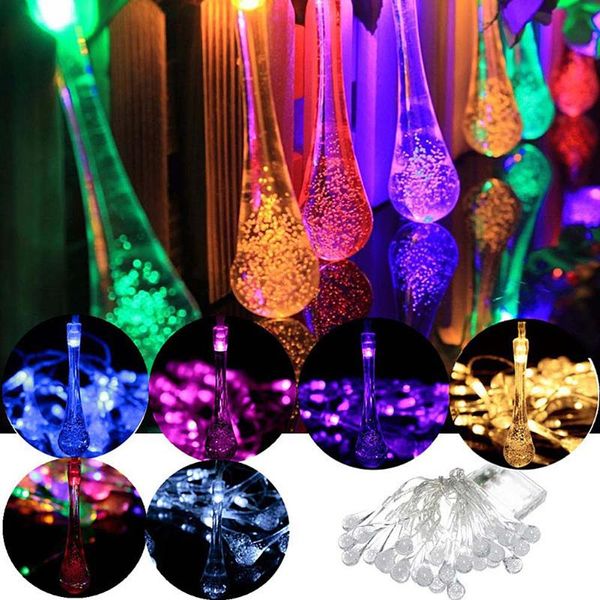 

strings led solar string lights colorful glass bubble bulb fairy garland lamp for christmas wedding festival party decoration