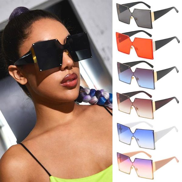 

sunglasses transparent uv400 candy color rimless frame sun glasses oversized square travel eyewear shades, White;black