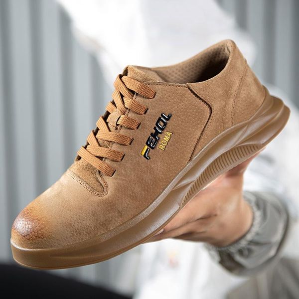 

boots work safety men steel toe shoes sneakers construction male industrial, Black