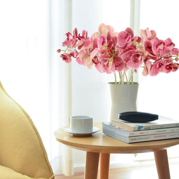 

simulation 3d butterfly orchid artificial flowers 6 heads 70cm gifts wedding decoration wall phalaenopsis decorative & wreaths