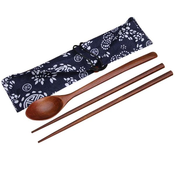 

portable wooden cutlery sets chopsticks and spoons travel suit