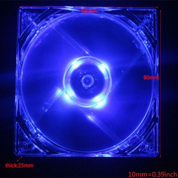 

fans & coolings dropship 1pc 8cm double aperture multi-colored silent led computer case pc cooling fan 12v