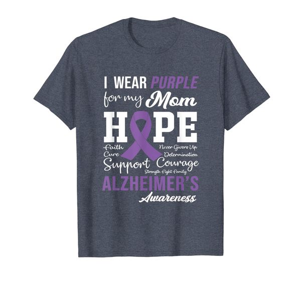 

i wear purple for my mom shirt support alzheimers gifts, White;black