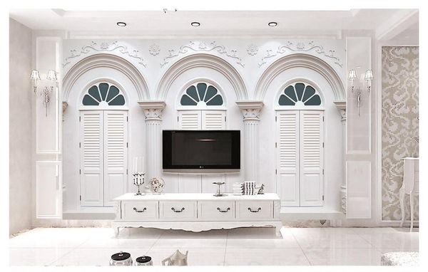 

wallpapers 3d custom european style mural po wallpaper roman column arch carved tv background wall home decoration painting