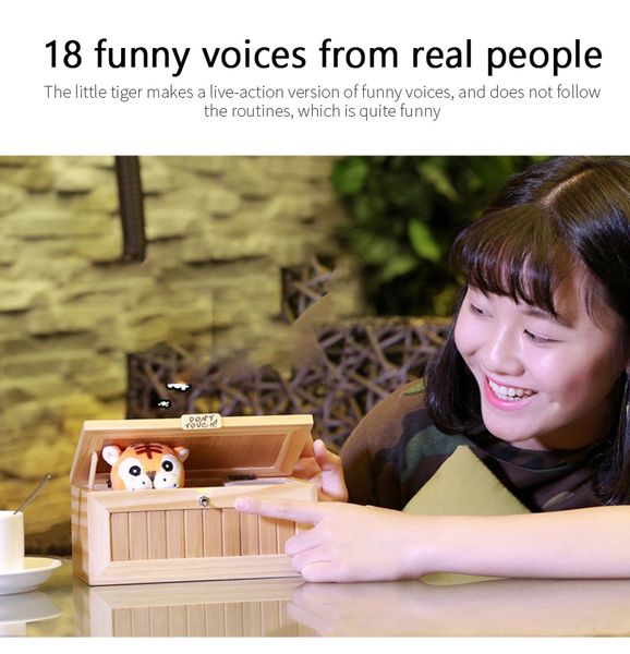 

creative little tiger boring box trick toy birthday gift human voice version douyin same style