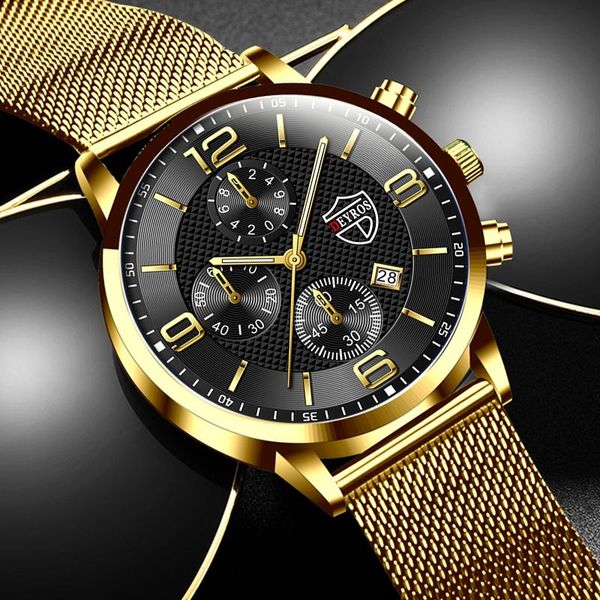 

wristwatches fashion mens stainless steel mesh belt watches luxury men business casual leather quartz watch luminous clock relogio masculino, Slivery;brown