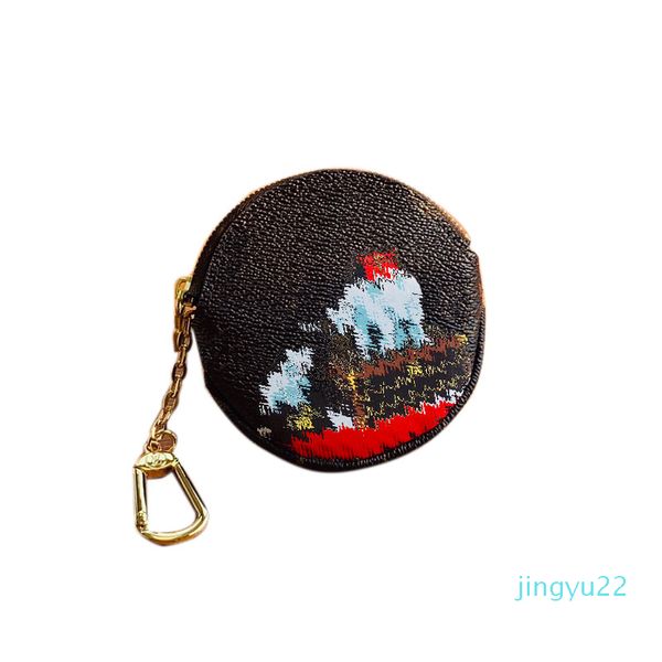 

wallet women mens coin purse fashion wallets key pouch classic cartoon card holder zipper bag mini bags with chain, Red;black