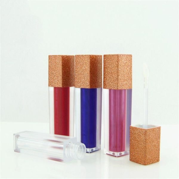 

5ml square flash gold lid makeup liquid empty lipstick lip gloss tubes frosted cosmetic packaging container eyebrow tools & ste1