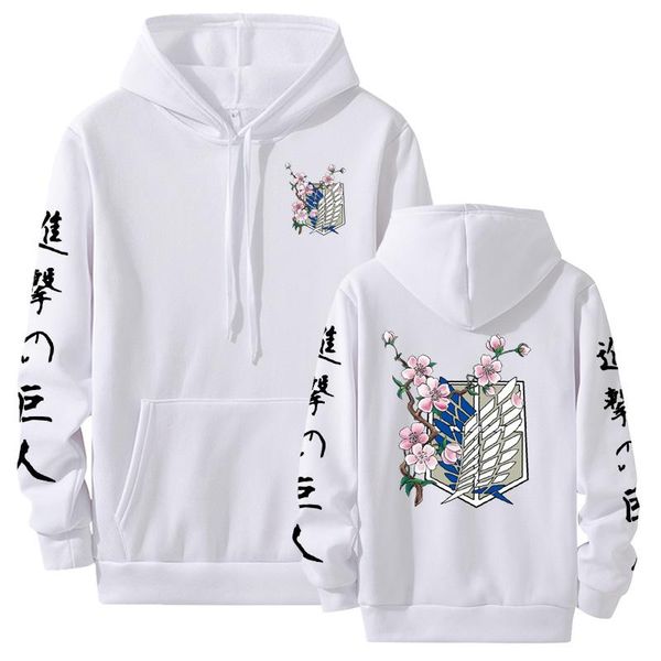

men's hoodies & sweatshirts 2021 pattern attack on titan hoodie anime mikasa ackerman printed sweatshirt casual clothes harajuku, Black