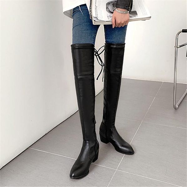 

boots 2021 shoes women black over the knee female autumn winter lady thigh high