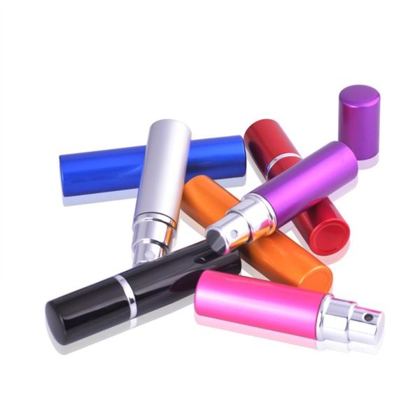

mub-5ml mini portable travel aluminum refillable perfume bottle with spray&empty cosmetic containers atomizer packing bottles