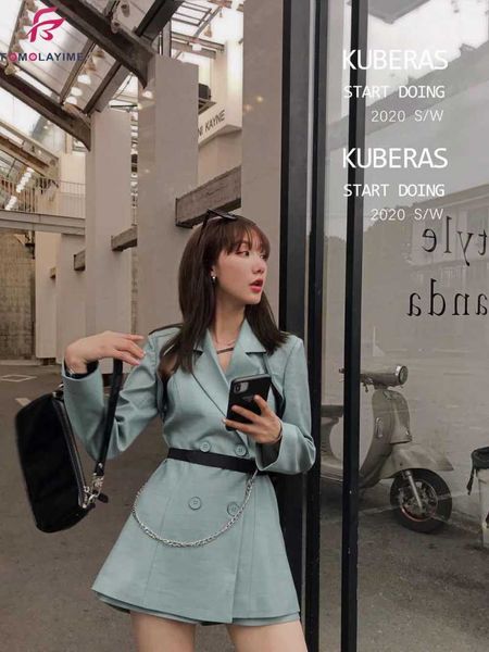 

women's tracksuits luxury suit women autumn fashion designer sense strapless jacket shorts three-piece suits set, Gray