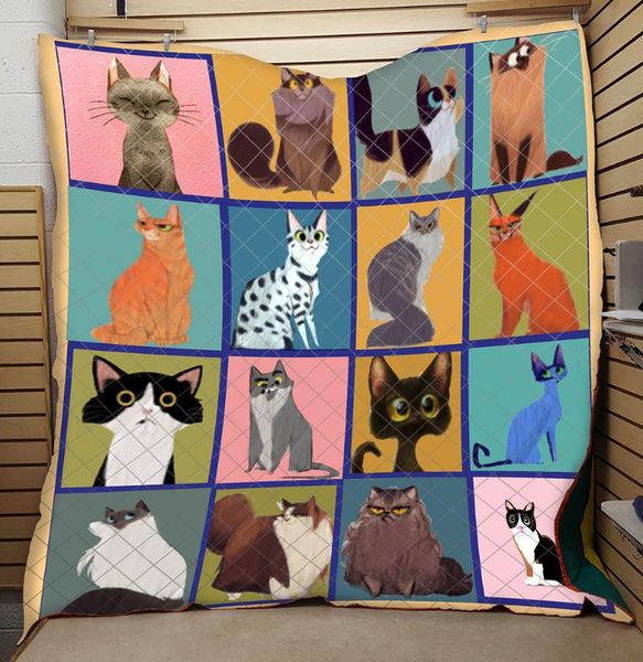 

comforters & sets cute cat print quilt fashionable high end cartoon kids school adults bed summer cool creative s drop