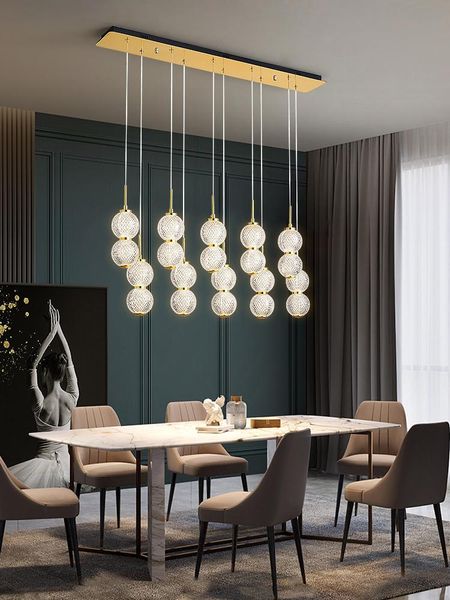 

chandeliers nordic rectangular led acrylic single ball double golden chandelier living room dining kitchen study