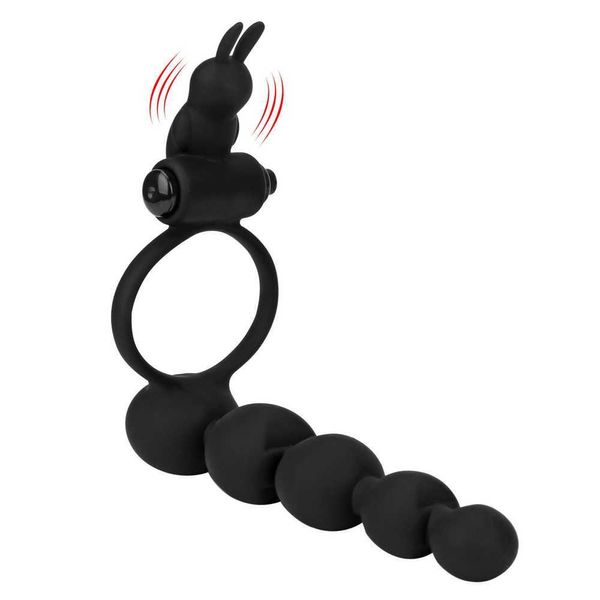 Massage Artikelen upgrade Penis Vibrerende Ring Speeltjes voor Paar G-spot Vibrator Butt Plug Dubbele Penetratie Strapon dildo Anale Kraal